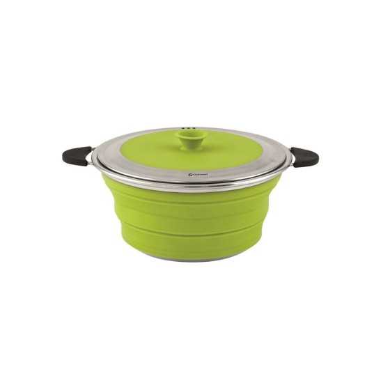Πτυσσόμενη Κατσαρόλα με Καπάκι Outwell 2,5L Lime Green | www.lightgear.gr