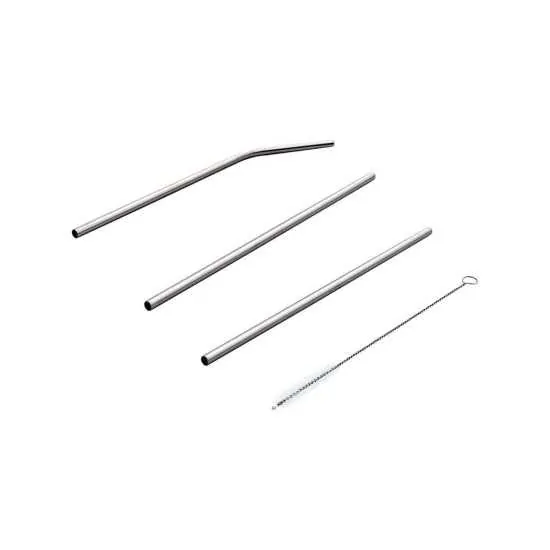 Ανοξείδωτα Καλαμάκια Estia 3τεμ με Βουρτσάκι Καθαρισμού | www.lightgear.gr